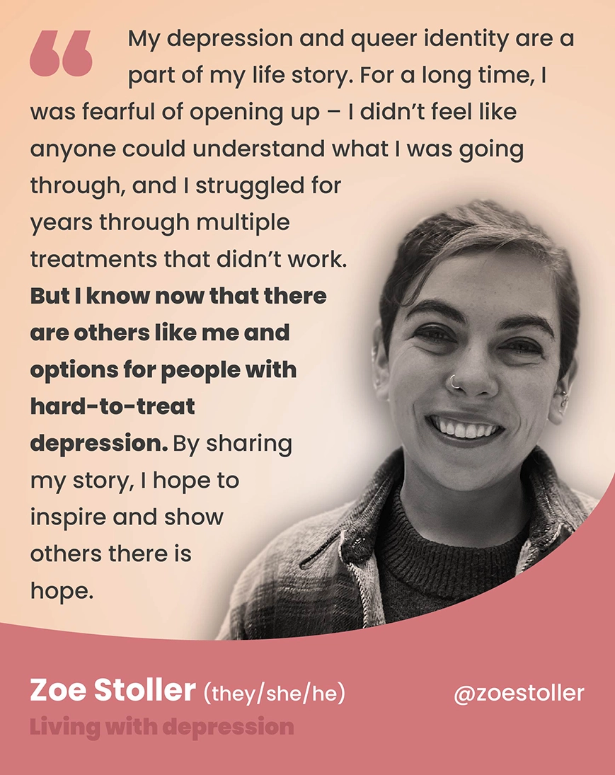 Quote by Zoe Stoller, an individual living with depression